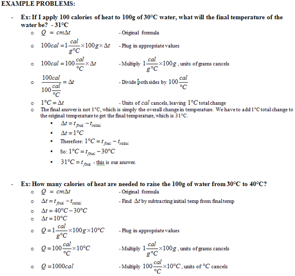 How To Solve Specific Heat Problems